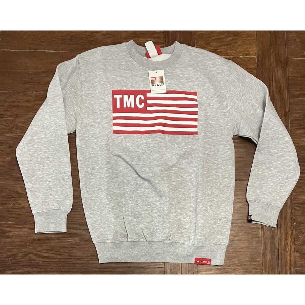 The Marathon Clothing TMC Flag Crewneck Sweatshirt Gray Size M NWT